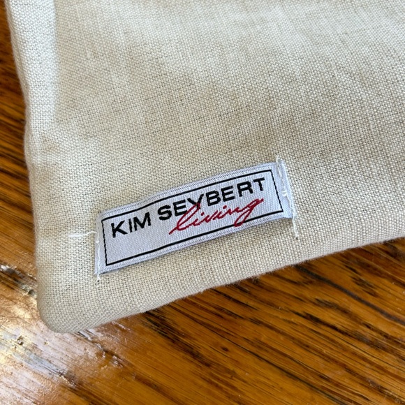 Kim Seybert pillow cover.  Linen blend. 25” square - Picture 2 of 10